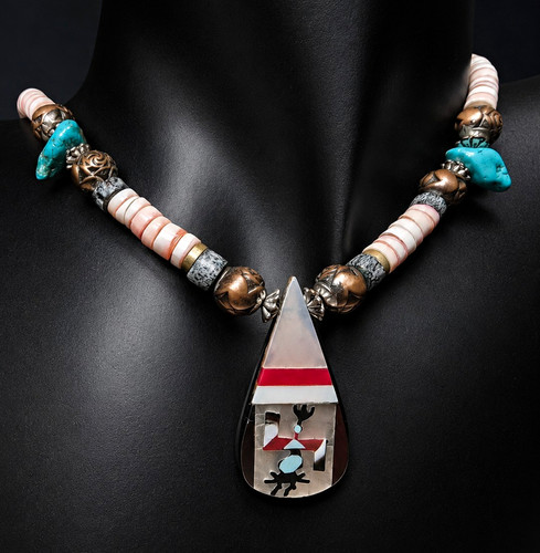 Vintage kachina inlay - kachina, kette