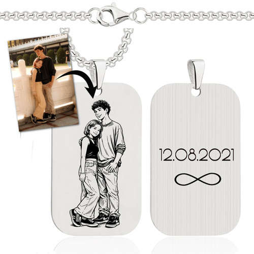 Dog tag herren silber - dog,
