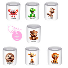 Spardose für Kinder Tiere Personalisiert mit Namen Tiere Geschenk bedruckt