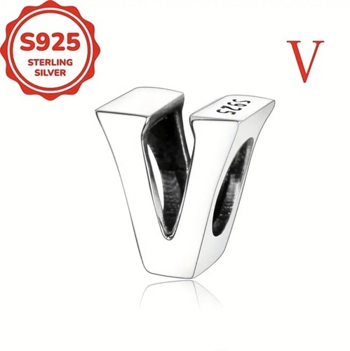 Charm 925 silber buchstabe - silber, v
