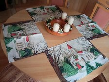 Platzdeckchen Set 4 St. Tischset Deckchen Tischdeko Leinenoptik 44 x 30 cm Top