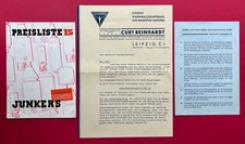 alte Preisliste Nr. 15 1933 JUNKERS Dessau Schnellwasser Erhitzer    ( F24841