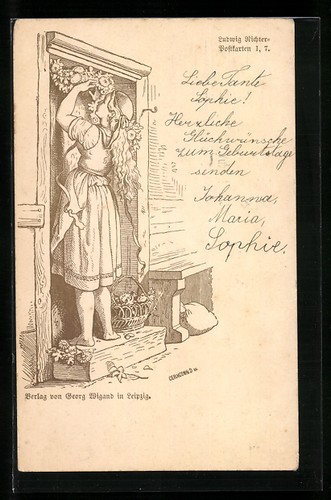 Künstler ludwig richter - künstler-ak,