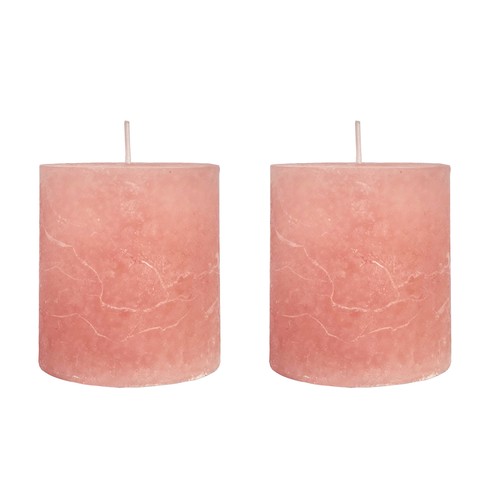 Echtwachs kerze 2er set - kerze, rosa