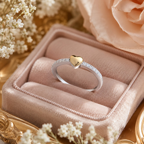 18kt gelbgold herz ring - gelbgold, an
