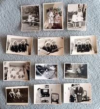 vintage alt  ca. 50er Jahre Konvolut 12  Baby Kinder Kommunion TV  Radio Fotos
