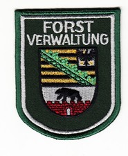 Sachsen - Anhalt Forstverwaltung  Ärmelemblem gold gestickt