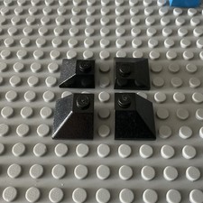 Lego 4x 3045 First Dachsteine Schwarz City Eisenbahn (B)