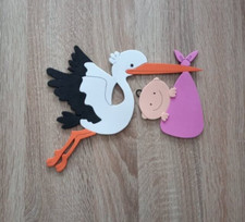 Moosgummi Storch, Baby und Kinderzimmer dekoration neu
