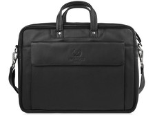 Herren Aktentasche Echtleder schwarz Laptop 15,6 Zoll A4 Business Büro Tasche
