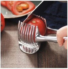 Tomaten & Zitronenschneider Halter - Edelstahl Schneidehilfe Werkzeug für Küche