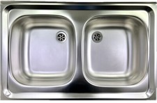 BLANCO Auflage-Spüle Doppelbecken 80x50 cm Edelstahl Küchenspüle Spülbecken 2
