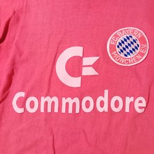 T-Shirt Commodore C-64 Trikot Rot 1980er Bayern München FCB-Fan Vintage Gr. S