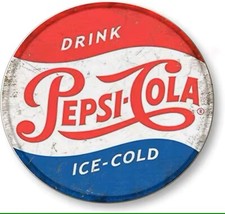 Vintage werbeschild pepsi rund - werbeschild,