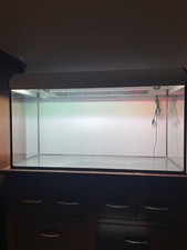Weissglas Aquarium mit Aluminium Abdeckung und LED Leiste 100x40x50cm,