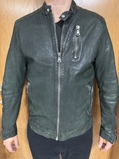 Autark Herren Lederjacke Grün Größe M