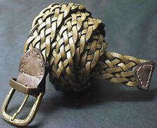 1A SATTLERQUALITÄT Ledergürtel NEU Flechtgürtel LEDER 3cm versch. LÄNGEN Khaki *