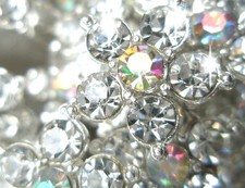 CURLIES MÄDCHEN STRASS BLUMEN HAARSCHMUCK SILBER GIRLS KOMMUNION KONFIRMATION