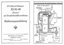      Bedienung Pionier RS 01 RS01 Nordhausen IFA DDR Traktor Schlepper Druckluft