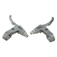 Fahrrad V-Brake Bremshebel Paar 2-3 Finger Bremsgriffe links / rechts Alu silber