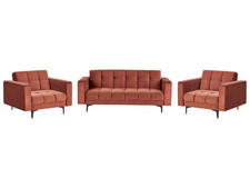 Sofa Set Samtstoff hell rot