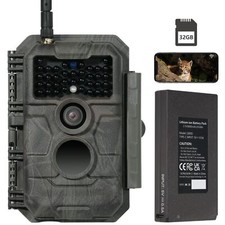 	E6P Max Wildkamera WLAN Wiederaufladbare 8000mAh Akku integrierte SD Karte 6...