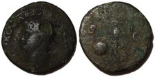 Nero (54-68) As Lugdunum (Lyon) 66 n. Chr. RIC 544 AE 9,27g 28mm ungereinigt