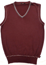 Pullunder  - Herren - V- Neck - Club of Gents - rot - Gr. L - Merinowolle - TOP