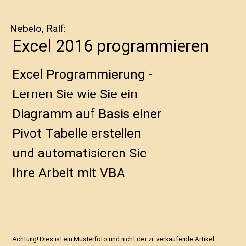 Excel 2016 programmieren