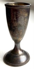 Alter pokalförmiger russischer Wodkabecher aus 875er Silber