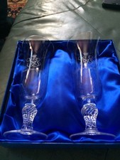 Schachtel Paar Gravuren Kristall Orient Express Sektflöten mit Zertifikat