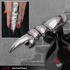 Gothic Gliederring Gelenkring Edelstahl Kralle Vampir Rüstungsring Ring SRR12