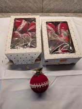 Weihnachtsskugeln 12 Stück rot Samt Styropor