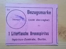 Berlin Bezugsmarke Spiritus-Zentrale, für 1 Ltr. Brennspiritus um 1950 ?
