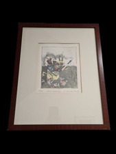 Bernd Kastenholz 82/100 Farbradierung Malerei Holzrahmen abstrakt 47x38cm