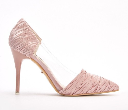 Pumps rosa satin gerafft - satin,