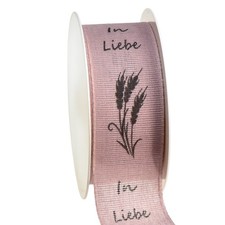 Trauerband Lila "In Liebe" 40mm x 15m Baumwolle Dekoration Kranzband Gedenkband