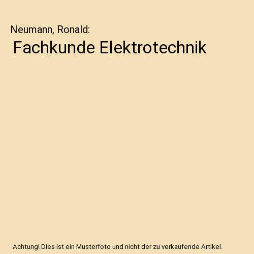 Fachkunde elektrotechnik - fachkunde,