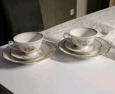 2x Schumann Teetassen Set Gedeck Bavaria Arzberg Porzellan Vintage