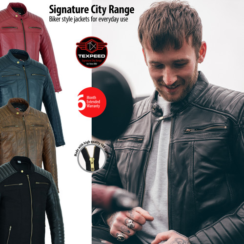Herren leder freizeit biker - herren,