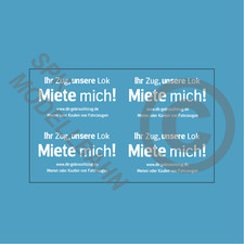 4x "Miete Mich" DB Gebrauchtzug BR 112/114/143 H0, TT,N oder Z Decals Epoche 6