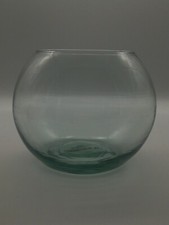 LA Mediterraner Spanien Vase Recycling Glas Handarbeit  Transparent/Türkis 
