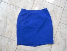 Markenlos Woll Rock 42 Royalblau meliert Sehr gut #D11365