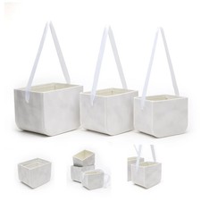 Blumenbox-Set 3er in Grau –