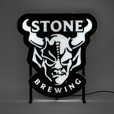 Stone Brewing Bier LED Leuchtreklame Leuchtwerbung inkl. Netzteil 38x41 cm