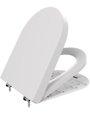 D-Form WC Sitz Toilettendeckel Klobrille Absenkautomatik Toilettensitz Klodeckel