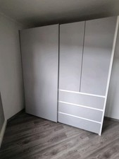 Nolte Kombinationsschrank,  Kleiderschrank, Grau-Weiss