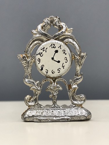 Zinn kamin uhr - zinn, puppenstube