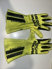 Karting Gloves (M) Große Racing Gloves Farbe Grün Neon