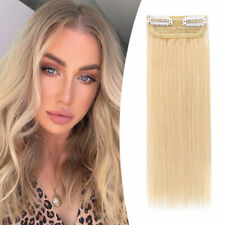 Echthaar Clip in Remy Human Hair Extensions Ein-Stück Haarteil Dick Tressen Weft